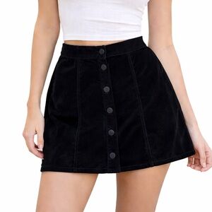 Brandy Melville Black Velvet Mini Skirt XS